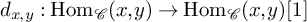 d Subscript x comma y Baseline colon hom Subscript script upper C Baseline left parenthesis x comma y right parenthesis right arrow hom Subscript script upper C Baseline left parenthesis x comma y right parenthesis left bracket 1 right bracket