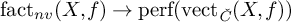 fact Subscript n v Baseline left parenthesis upper X comma f right parenthesis right arrow perf left parenthesis vect Subscript ModifyingAbove italic upper C With italic caron Baseline left parenthesis upper X comma f right parenthesis right parenthesis