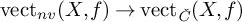 vect Subscript n v Baseline left parenthesis upper X comma f right parenthesis right arrow vect Subscript ModifyingAbove italic upper C With italic caron Baseline left parenthesis upper X comma f right parenthesis