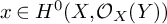 x element of upper H Superscript 0 Baseline left parenthesis upper X comma script upper O Subscript upper X Baseline left parenthesis upper Y right parenthesis right parenthesis