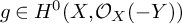 g element of upper H Superscript 0 Baseline left parenthesis upper X comma script upper O Subscript upper X Baseline left parenthesis negative upper Y right parenthesis right parenthesis