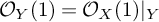 script upper O Subscript upper Y Baseline left parenthesis 1 right parenthesis equals script upper O Subscript upper X Baseline left parenthesis 1 right parenthesis vertical bar Subscript upper Y Baseline