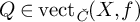 upper Q element of vect Subscript ModifyingAbove italic upper C With italic caron Baseline left parenthesis upper X comma f right parenthesis