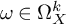 omega element of normal upper Omega Subscript upper X Superscript k