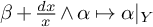 beta plus StartFraction d x Over x EndFraction and alpha right arrow from bar alpha vertical bar Subscript upper Y Baseline