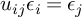 u Subscript i j Baseline epsilon Subscript i Baseline equals epsilon Subscript j