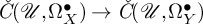 ModifyingAbove italic upper C With italic caron left parenthesis script upper U comma normal upper Omega Subscript upper X Superscript bullet Baseline right parenthesis right arrow ModifyingAbove italic upper C With italic caron left parenthesis script upper U comma normal upper Omega Subscript upper Y Superscript bullet Baseline right parenthesis
