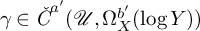 gamma element of ModifyingAbove italic upper C With italic caron Superscript a prime Baseline left parenthesis script upper U comma normal upper Omega Subscript upper X Superscript b Super Superscript prime Superscript Baseline left parenthesis log upper Y right parenthesis right parenthesis