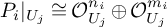 upper P Subscript i Baseline vertical bar Subscript upper U Sub Subscript j Subscript Baseline approximately equals script upper O Subscript upper U Sub Subscript j Subscript Superscript n Super Subscript i Superscript Baseline circled plus script upper O Subscript upper U Sub Subscript j Subscript Superscript m Super Subscript i Superscript