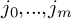 j 0 comma period period period comma j Subscript m Baseline