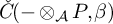 ModifyingAbove italic upper C With italic caron left parenthesis minus circled times Subscript script upper A Baseline upper P comma beta right parenthesis