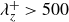 lamda Subscript z Superscript plus Baseline greater than 500