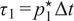 tau 1 equals p 1 Superscript star Baseline normal upper Delta t