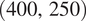left parenthesis 400 comma 250 right parenthesis