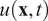 u left parenthesis bold x comma t right parenthesis
