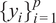 StartSet y Subscript i Baseline EndSet Subscript i equals 1 Superscript p
