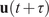 bold u left parenthesis t plus tau right parenthesis