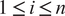 1 less than or equals i less than or equals n