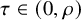 tau element of left parenthesis 0 comma rho right parenthesis