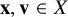 bold x comma bold v element of upper X