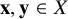 bold x comma bold y element of upper X