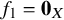 f 1 equals bold 0 Subscript upper X