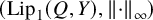 left parenthesis upper L i p 1 left parenthesis upper Q comma upper Y right parenthesis comma StartMetric dot EndMetric Subscript infinity Baseline right parenthesis