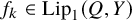f Subscript k Baseline element of upper L i p 1 left parenthesis upper Q comma upper Y right parenthesis