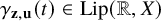 gamma Subscript bold z comma bold u Baseline left parenthesis t right parenthesis element of upper L i p left parenthesis double struck upper R comma upper X right parenthesis