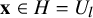 bold x element of upper H equals upper U Subscript l