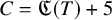 upper C equals German upper C left parenthesis upper T right parenthesis plus 5
