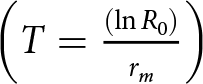 dollar sign left parenthesis upper T equals left parenthesis lnR 0 right parenthesis rm right parenthesis dollar sign