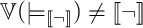 V open parenthesis double turnstile sub open double bracket dash neg close double bracket close parenthesis is not equal to open double bracket dash neg close double bracket