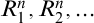 upper R 1 Superscript n Baseline comma upper R 2 Superscript n Baseline comma ellipsis