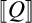 The absolute value of Q enclosed in double vertical bars.