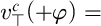 v Subscript normal down tack Superscript c Baseline left parenthesis plus phi right parenthesis equals