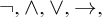 not comma and comma or comma right arrow comma