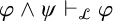 phi and psi right tack Subscript script upper L Baseline phi