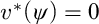 v Superscript asterisk Baseline left parenthesis psi right parenthesis equals 0