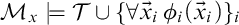 script upper M Subscript x Baseline true script upper T union left brace for all ModifyingAbove x With right arrow Subscript i Baseline phi Subscript i Baseline left parenthesis ModifyingAbove x With right arrow Subscript i Baseline right parenthesis right brace Subscript i