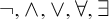 not comma and comma or comma for all comma there exists