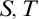 upper S comma upper T