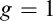 g equals 1