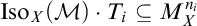 I s o sub X (M) dot T sub i is a subset of M sub X super n sub i