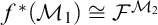 f Superscript asterisk Baseline left parenthesis script upper M 1 right parenthesis approximately equals script upper F Superscript script upper M 2
