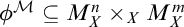 phi Superscript script upper M Baseline subset of or equal to upper M Subscript upper X Superscript n Baseline times Subscript upper X Baseline upper M Subscript upper X Superscript m