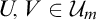 upper U comma upper V element of script upper U Subscript m Baseline