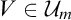 upper V element of script upper U Subscript m