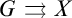 upper G right paired arrows upper X