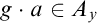 g dot a element of upper A Subscript y